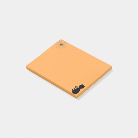 ハロウィンスパイダーとオレンジ色の黒猫 ポストイット (アングル)