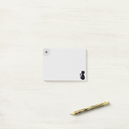 ハロウィンスパイダーと黒猫 ポストイット (デスク上)