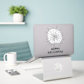 ハロウィンスパイダーウェブと眼球 シール (デスク上のノートパソコン)