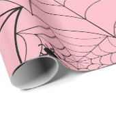 ハロウィンスパイダーウェブパステルピンクスパイダーウェブ ラッピングペーパー (ロールコーナー)