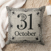 ハロウィンスパイダーウェブパーソナライズされた10月31日 クッション (ブランケット)