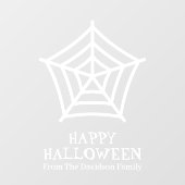 ハロウィンスパイダーウェブホワイトカスタム文字 ウィンドウサイン (シート)