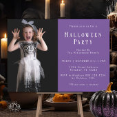 ハロウィンスパイダーウェブモダンシンプルパーティー写真 招待状