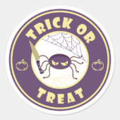 ハロウィンスパイダースターバックススタイル ラウンドシール (正面)