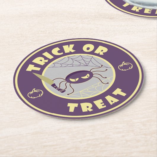 ハロウィンスパイダースターバックススタイル ラウンドペーパーコースター (アングル)