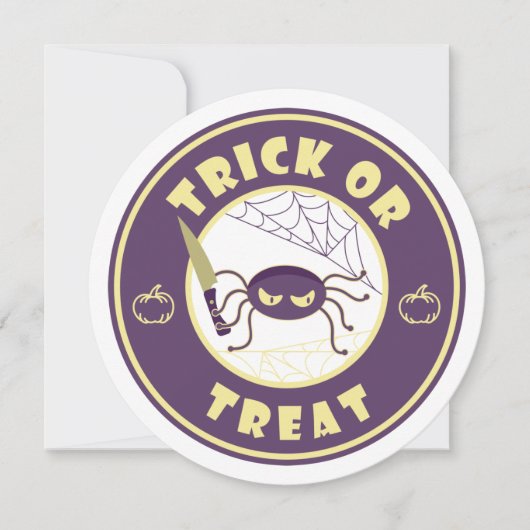 ハロウィンスパイダースターバックススタイル 招待状 (正面)