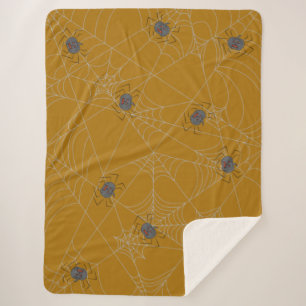 ハロウィンスパイダーズくもの巣とカボチャ シェルパブランケット