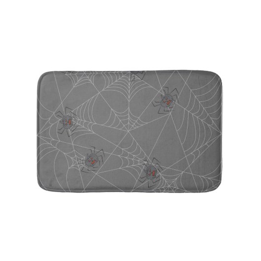 ハロウィンスパイダーズくもの巣とカボチャ バスマット (正面)