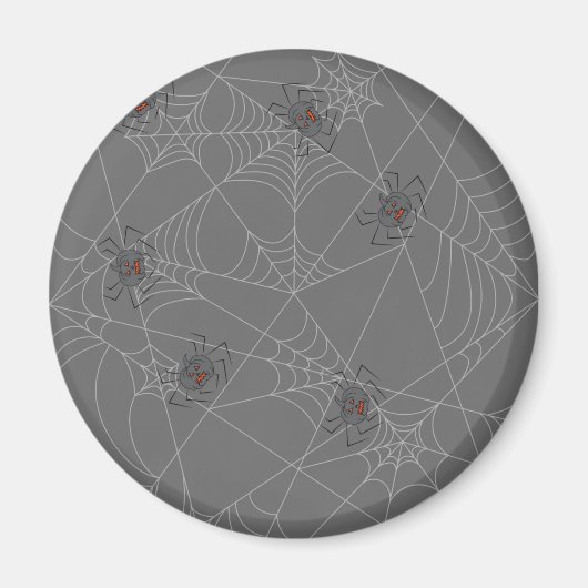 ハロウィンスパイダーズくもの巣とカボチャ マグネット (正面)