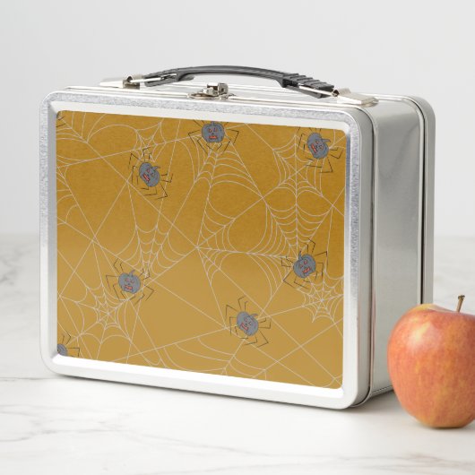 ハロウィンスパイダーズくもの巣とカボチャ メタルランチボックス (インサイチュ)