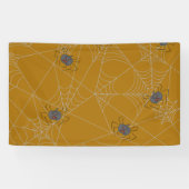 ハロウィンスパイダーズくもの巣とカボチャ 横断幕 (横)