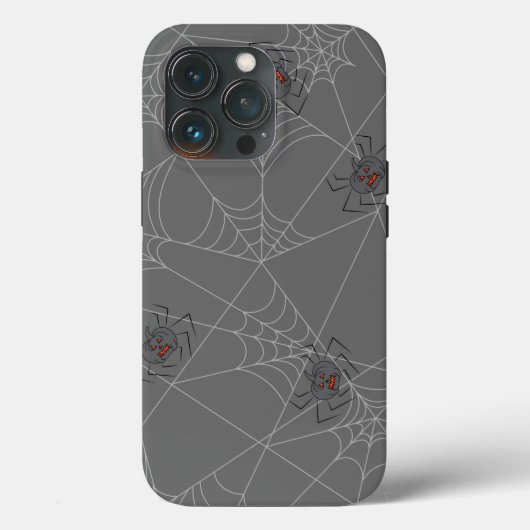 ハロウィンスパイダーズくもの巣とカボチャ Case-Mate iPhoneケース (裏面)