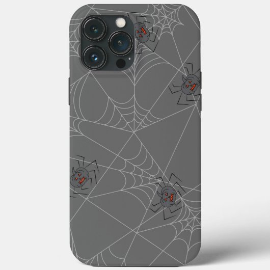 ハロウィンスパイダーズくもの巣とカボチャ Case-Mate iPhoneケース (裏面)
