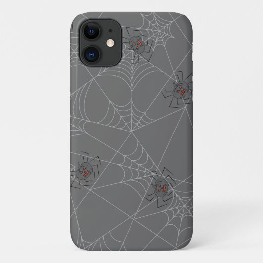 ハロウィンスパイダーズくもの巣とカボチャ Case-Mate iPhoneケース (裏面)