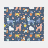 ハロウィンスパイダーズくもの巣:シームレスパターン フリースブランケット (正面(横))