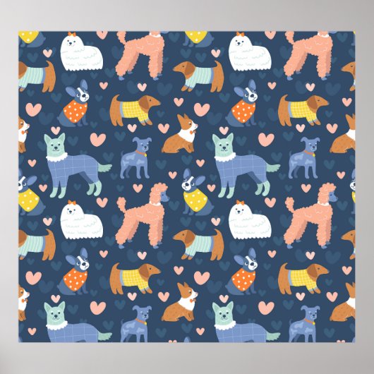 ハロウィンスパイダーズくもの巣：シームレスパターン ポスター (正面)