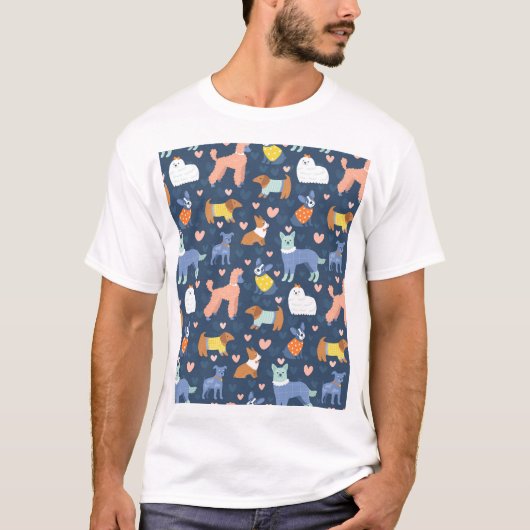 ハロウィンスパイダーズくもの巣:シームレスパターン Tシャツ (正面)