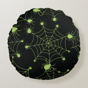 ハロウィンスパイダーネットクリエイティブパターン ラウンドクッション