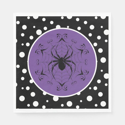ハロウィンスパイダー紙ナプキンス スタンダードランチョンナプキン (正面)