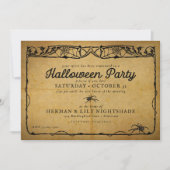 ハロウィンスパイダー |ゴシックヴィンテージパーティー 招待状 (正面)