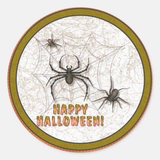 ハロウィンスパイダー ラウンドシール (正面)