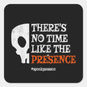 ハロウィンスピリット不気味スカル面白いハロウィーン スクエアシール (正面)