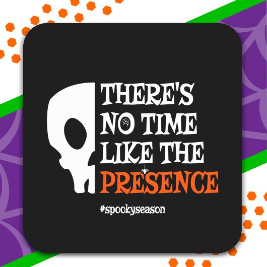 ハロウィンスピリット不気味スカル面白いハロウィーン スクエアシール