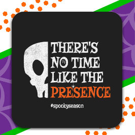 ハロウィンスピリット不気味スカル面白いハロウィーン スクエアシール