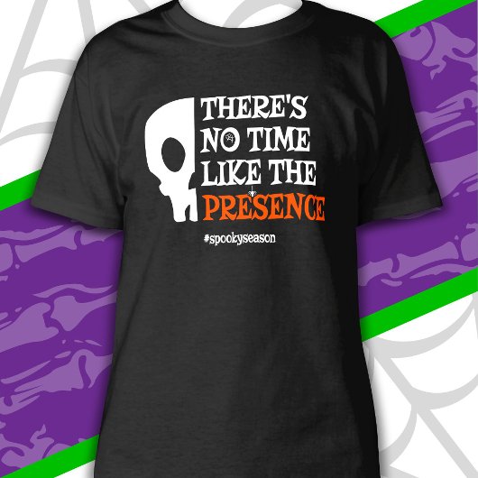 ハロウィンスピリット不気味スカル面白いハロウィーン Tシャツ