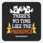 ハロウィンスピリット怖い幽霊面白いハロウィーン スクエアシール (正面)