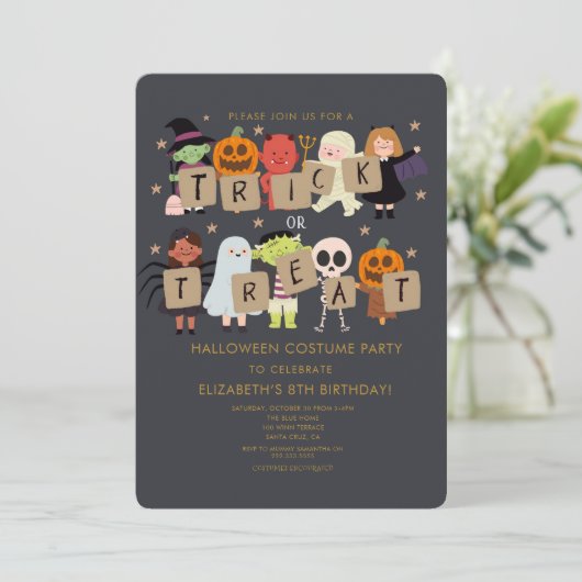 ハロウィンスプロック衣装バースデーパーティー 招待状 (スタンド正面)