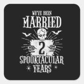 ハロウィンスプークタキュラー2周年結婚記念日 スクエアシール (正面)