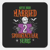 ハロウィンスプークタキュラー 2周年結婚記念日 スクエアシール (正面)
