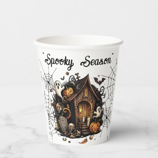ハロウィン💀ス不気味シーズン👻パティ紙カップ🎃 紙コップ (正面)