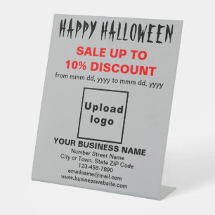ハロウィンセール　グレー　ペデスタル　サイン 台座サイン