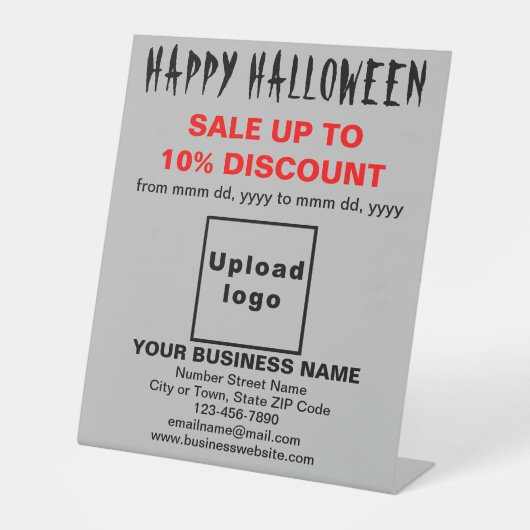 ハロウィンセール　グレー　ペデスタル　サイン 台座サイン (正面)