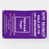 ハロウィンセール ビジネス 紫のバナーで 横断幕 (横)