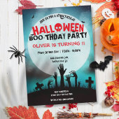 ハロウィンゾンビキッズ誕生日パーティー 招待状