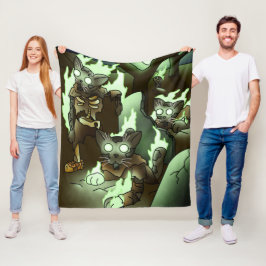 ハロウィンゾンビキャッツ フリースブランケット