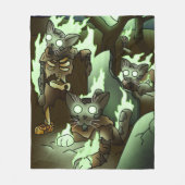ハロウィンゾンビキャッツ フリースブランケット (正面)