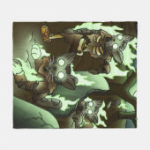 ハロウィンゾンビキャッツ フリースブランケット (正面(横))