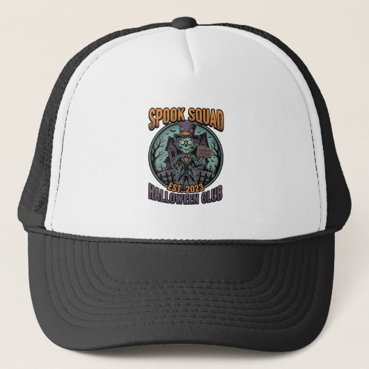 ハロウィンゾンビシャツ 楽しいスプーク隊の彫刻 キャップ (正面)