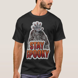 ハロウィンゾンビハンドスパイダーウェブとSpooky t Tシャツ