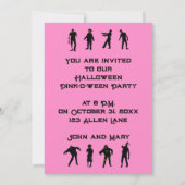 ハロウィンゾンビパーティの招待状ピンクピンクウィーン 招待状 (裏面)