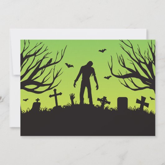 ハロウィンゾンビパーティー不気味アポカリプス招待状 招待状 (裏面)