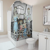 ハロウィンゾンビファミリーシャワーカーテン シャワーカーテン (インサイチュ)