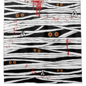 ハロウィンゾンビミイラ包帯不気味な目 シャワーカーテン (正面)