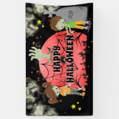 ハロウィンゾンビ墓地レッドムーンモンスターズ 横断幕 (縦)