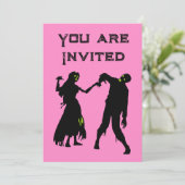 ハロウィンゾンビ結婚式招待状ピンクピンクウィーン 招待状 (スタンド正面)