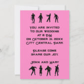 ハロウィンゾンビ結婚式招待状ピンクピンクウィーン 招待状 (裏面)